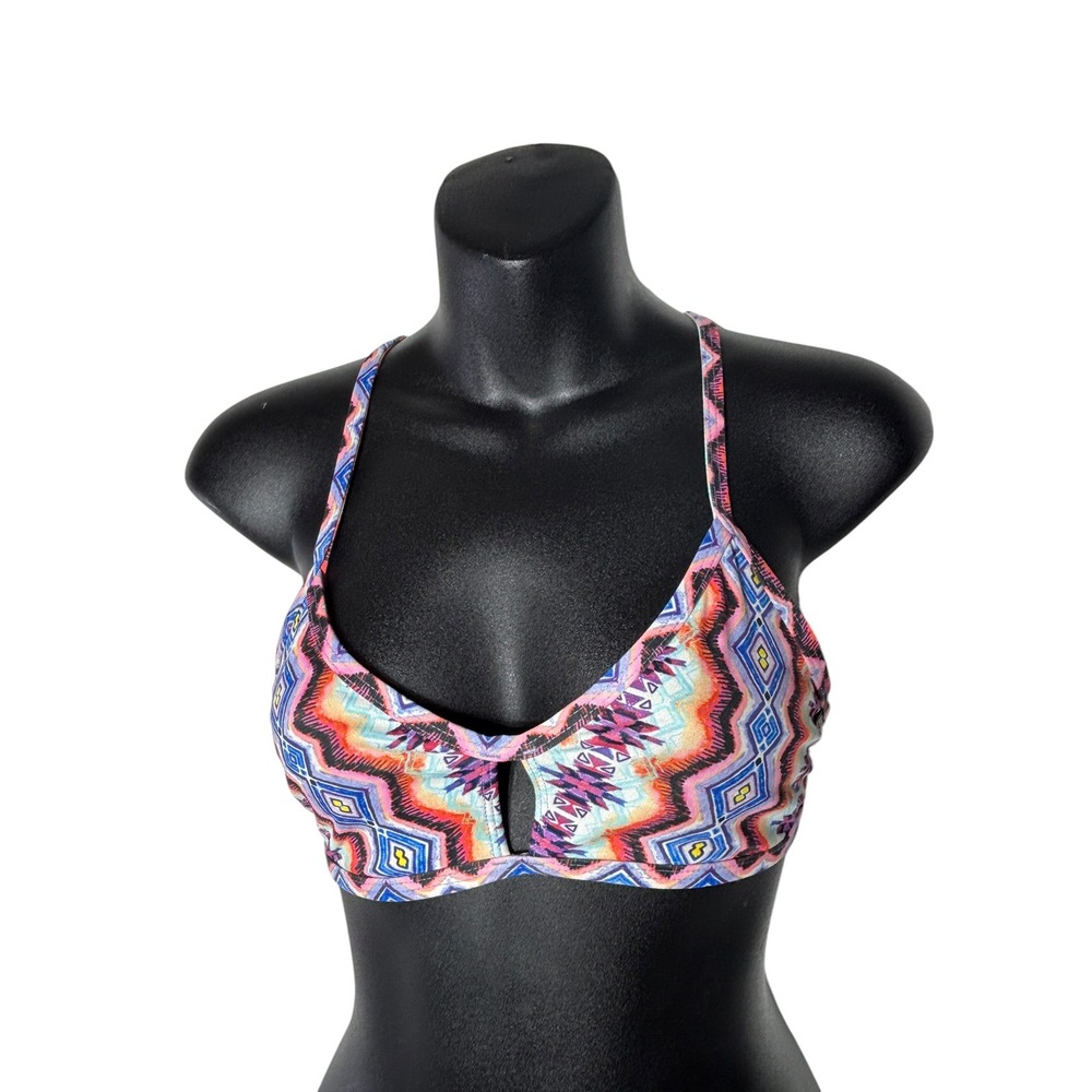 Jolyn women's large Bennett swimsuit bikini top colorful abstract geometric